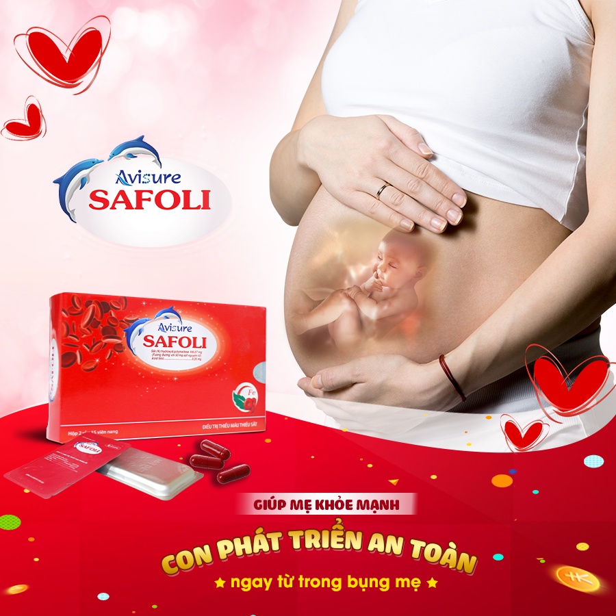 Avisure Safoli - Giúp bổ sung Sắt bầu, Acid folic, Vitamin cho mẹ bầu trong thời kỳ mang thai