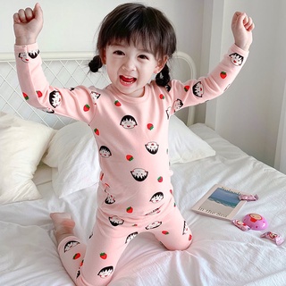 Bộ đồ ngủ 2 món màu hồng in hình Maruko dễ thương cho bé gái 1-5 tuổi