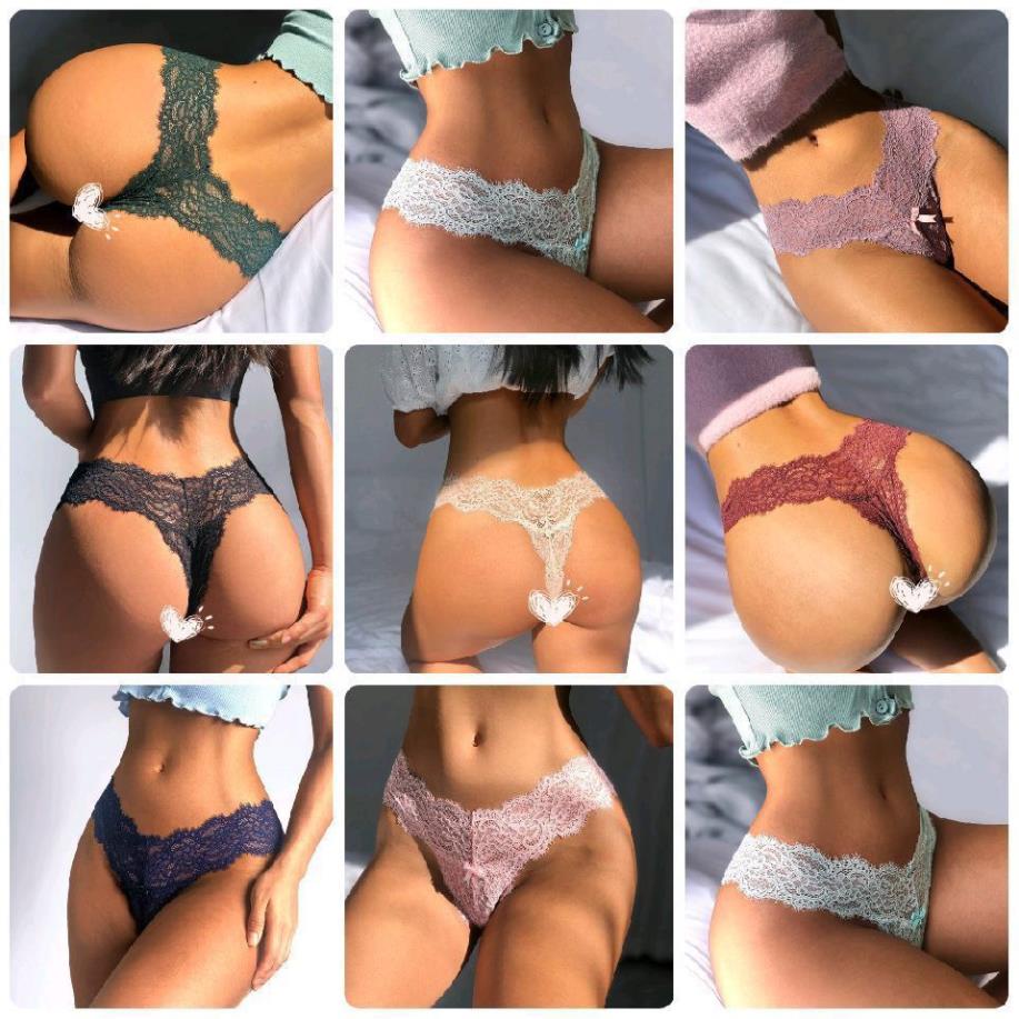 Set 5 Quần Lót Ren Lọt Khe Chữ Y Gợi Cảm bảng màu pastel  8002