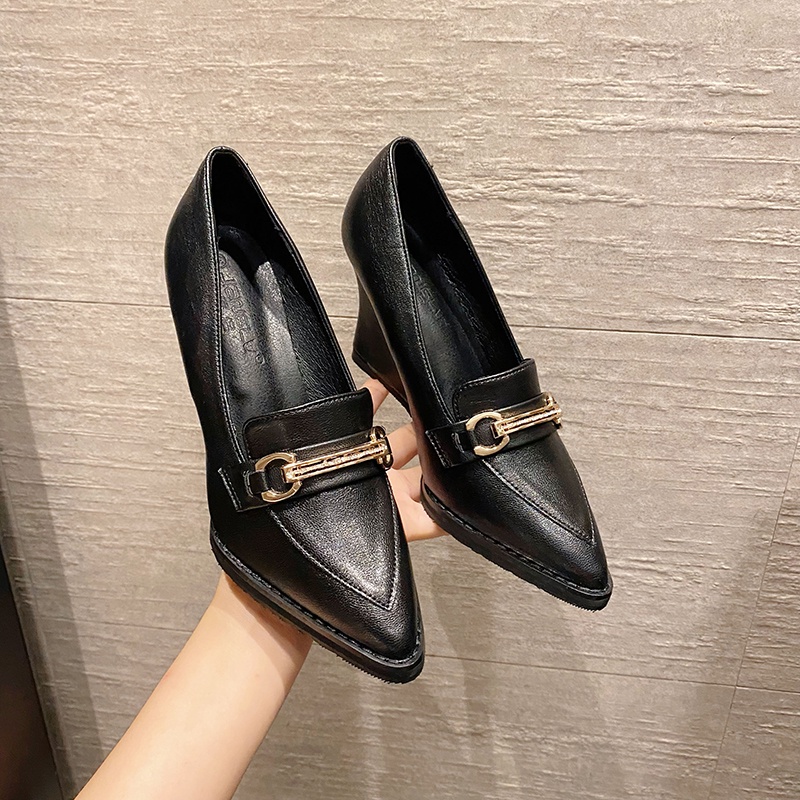 Giày đế xuồng mũi nhọn cao cấp gót cao 8cm   210222