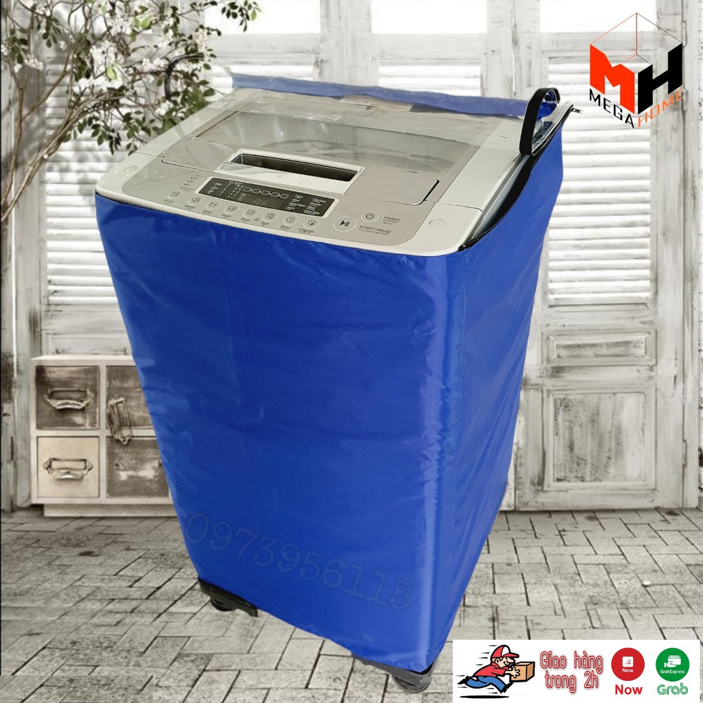 [VẢI DÙ] Vỏ bọc máy giặt lồng đứng, áo trùm máy giặt cửa trên, chất liệu vải dù siêu bền chống mưa nắng