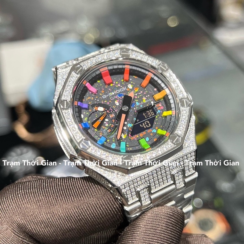 Đồng hồ nam Casio G-shock GA-2100 cầu vồng full đá thép