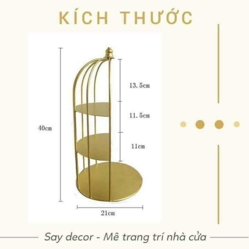 Kệ mỹ phẩm lồng chim, kệ decor sang chảnh