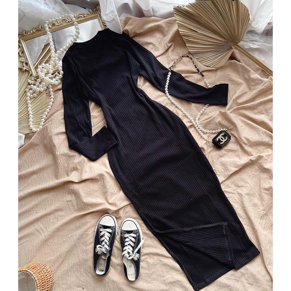 ĐẦM BODY TAY DÀI XẺ TÀ
