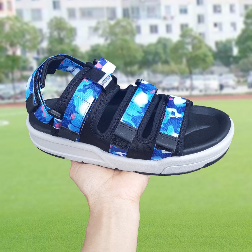 Giày sandal nam 3 dây | đế phylon siêu nhẹ và êm chân | màu loang trắng đen xanh dương và xanh rêu S052