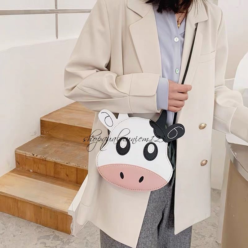 Bộ nguyên liệu DIY làm túi handmade hình chú bò sữa dễ thương cute