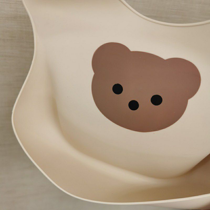 Yếm silicone gấu Brown dễ thương phong cách Hàn Quốc
