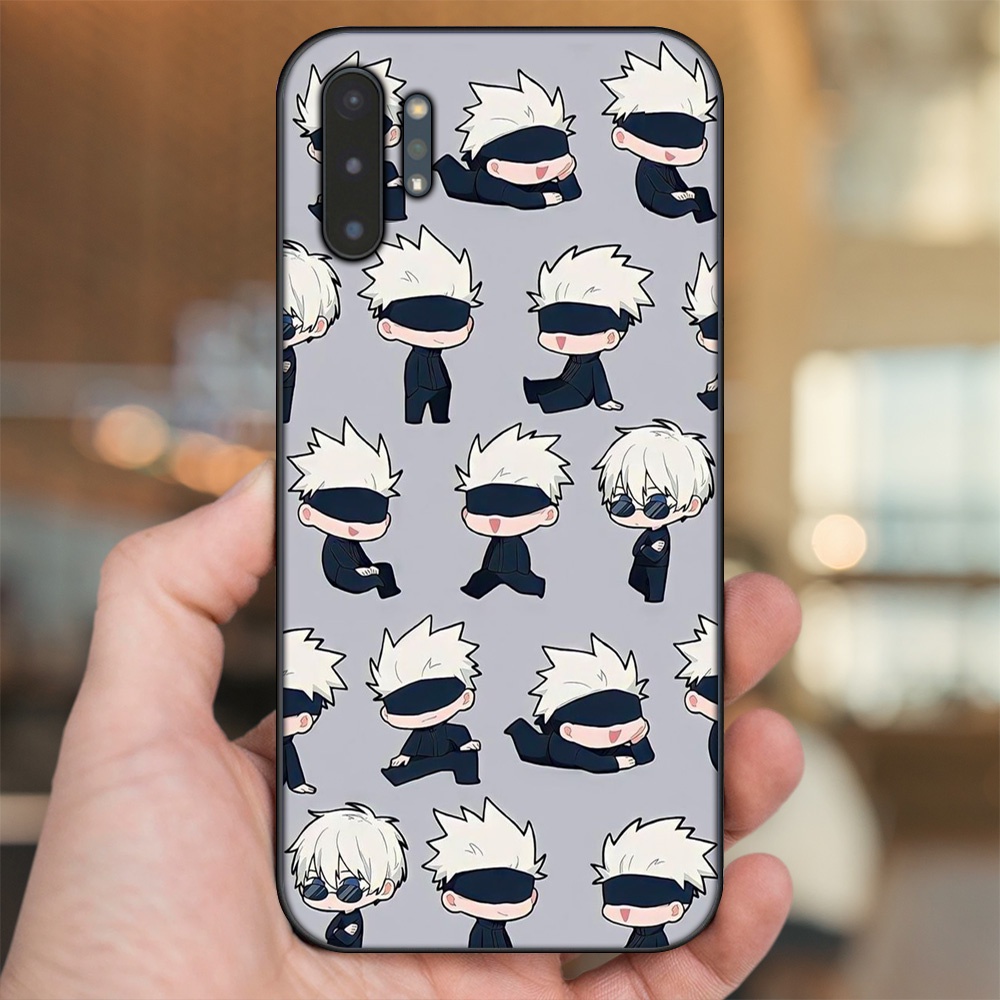 Ốp lưng Samsung Note 10 Plus viền đen in hình Satoru Jujutsu Kaisen