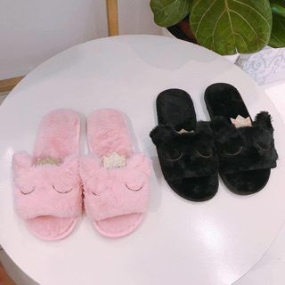 Dép lông vuông miệng mang nhà QC