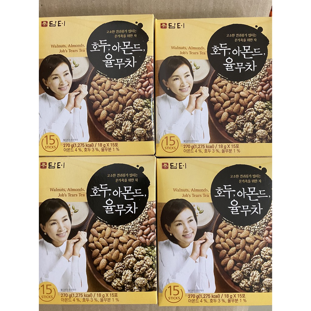 Bột ngũ cốc dinh dưỡng óc chó hạnh nhân Hàn Quốc Damtuh hộp 15 gói