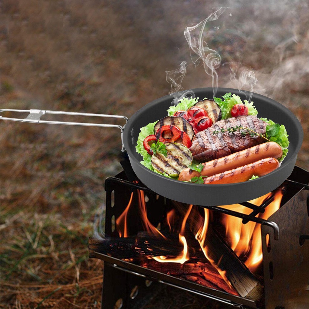 CONOPERY Chảo Chiên Chống Dính Có Tay Cầm Có Thể Gấp Gọn Tiện Dụng Khi Đi Cắm Trại