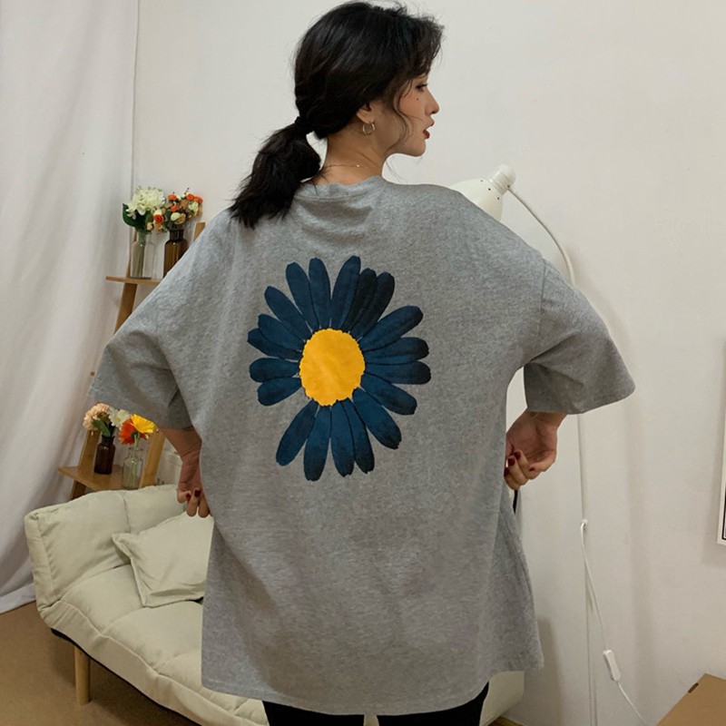 [Baywellfashion]Women Summer Crew Neck College Wind Short Sleeve Floral Print Loose T-Shirt | BigBuy360 - bigbuy360.vn