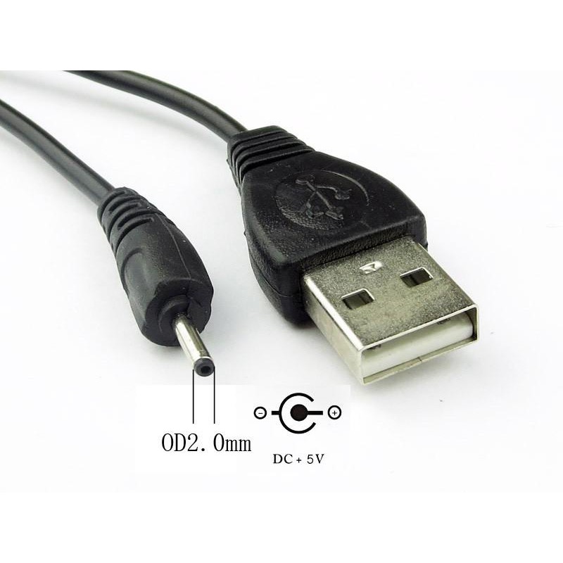 Dây nguồn USB ra đầu tròn chuẩn 2.0mm , 3.5mm và 5.5mm