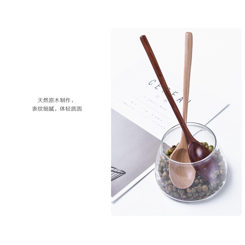 Muỗng Gỗ Cán Dài Phong Cách Nhật Bản