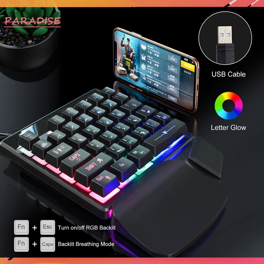 Bộ Bàn Phím Cơ Gaming Thiên Đường Kính 1 Jx200 Usb Rgb Một Tay Có Dây