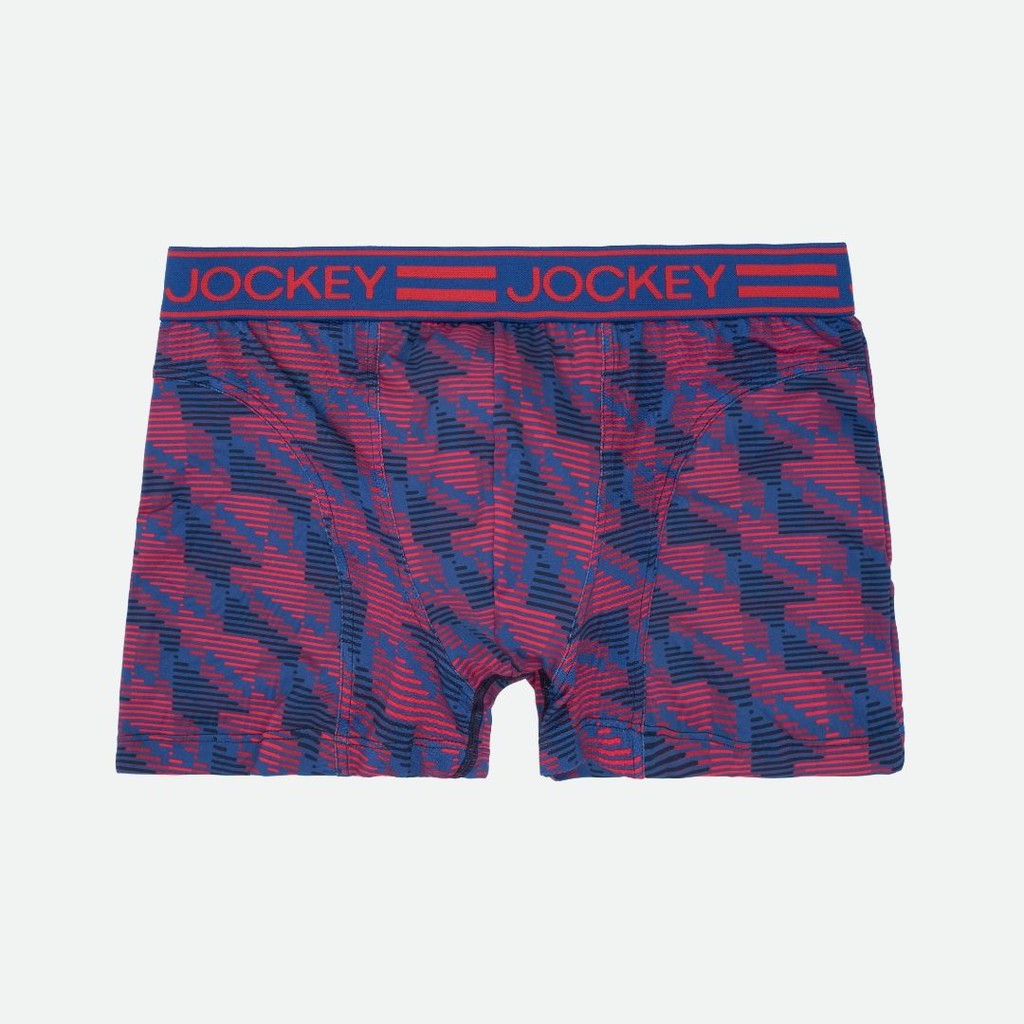 Quần Lót Nam Jockey Dáng Trunk Boxer Họa Tiết Thun Lạnh Xanh In Đỏ Kháng Khuẩn Cao Cấp - J7387