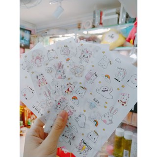6 tâm sticker con vật đáng yêu