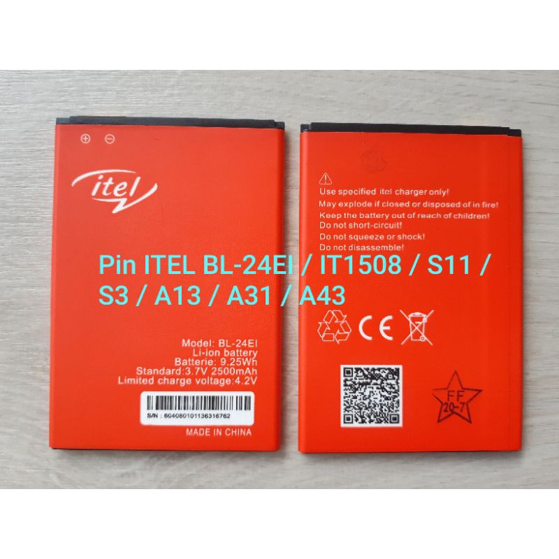 Pin ITEL BL-24EI / IT1508 / S11 / S3 / A13 / A31 / A43