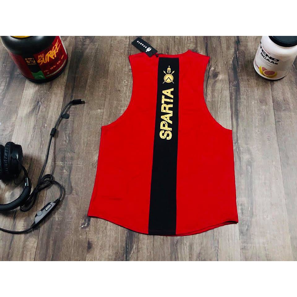 Áo Ba Lỗ  Tập Gym Nam Sparta Dọc Lưng - Áo Tanktop Thể Thao AN01