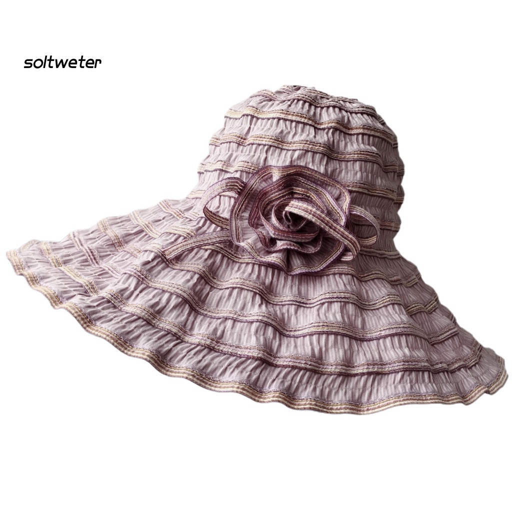 Mũ Chống Nắng/Tia UV Họa Tiết Hoa Nhỏ Gọn Tiện Lợi Cho Đi Du Lịch