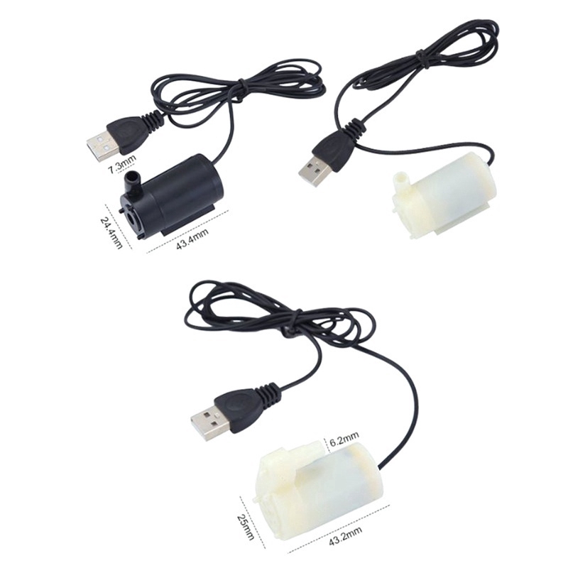 Máy bơm nước Mini Hunanweiyao 5V màu đen có dây cáp Usb