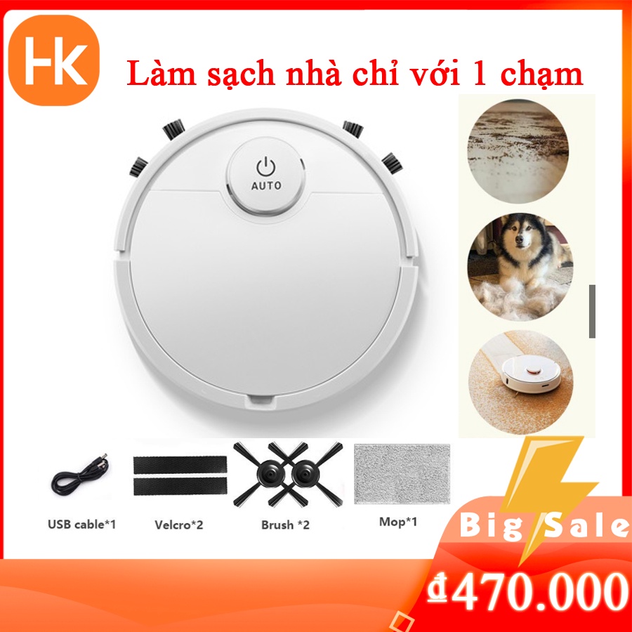 Robot Hút Bụi Lau Nhà ES300 Máy hút bụi tự động Công Suất Lớn Hút Siêu Khỏe Cảm Ứng Chạm Super Pro Tự Động Làm Sạch