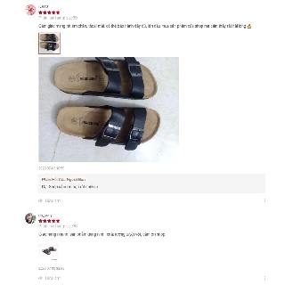 💥💥Dép 2 khóa da pu màu đen ĐẾ TRẤU