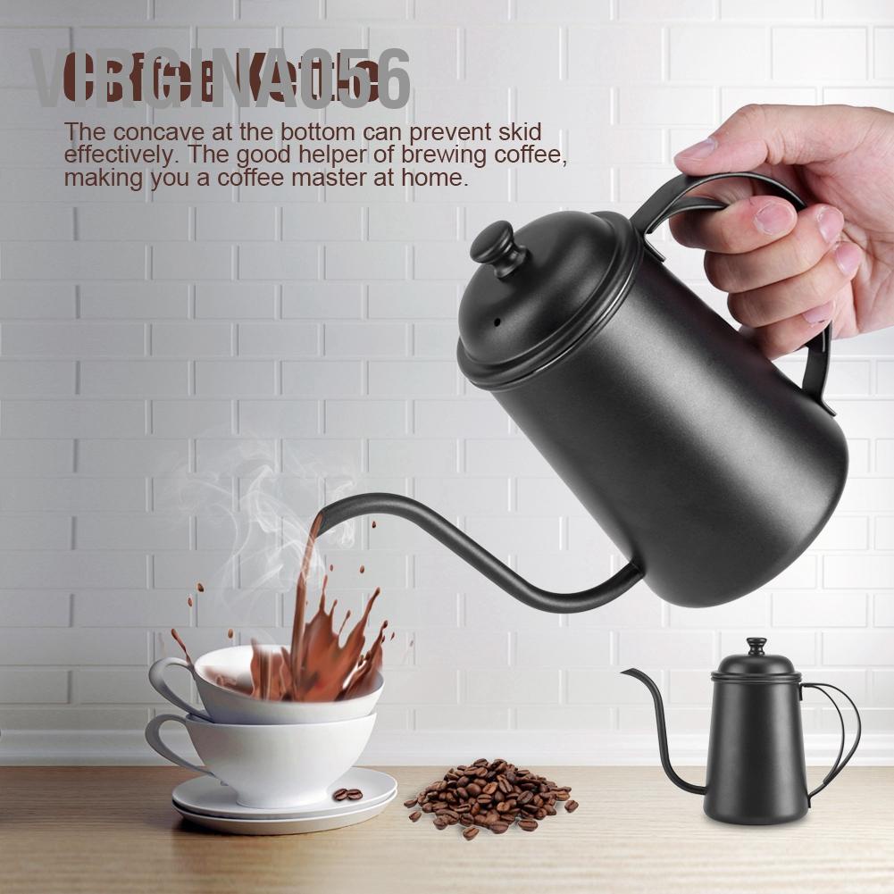 Hàng Hot 650ML Thép không gỉ chính xác có vòi cổ ngỗng Ấm siêu tốc Cà phê Trà Nhà nấu bia nhỏ giọt Hàng giao ngayVirgina056