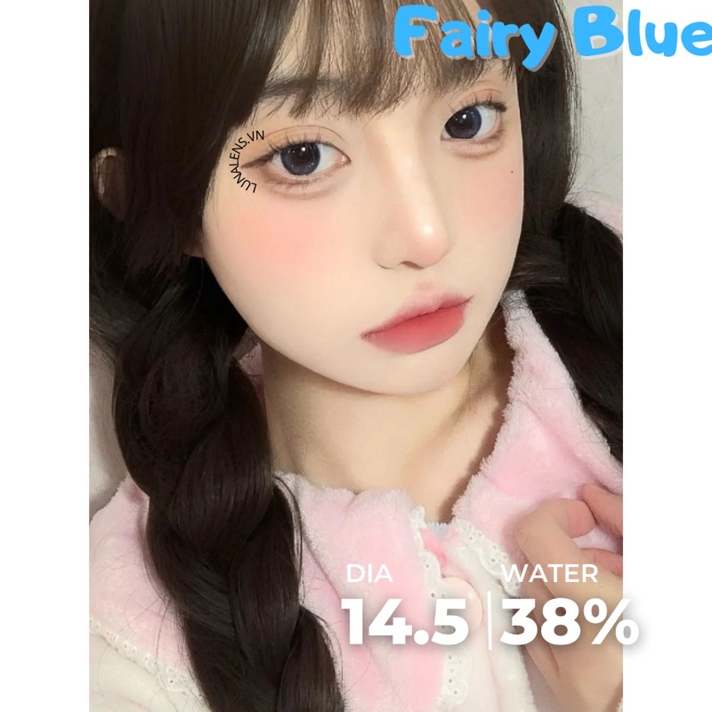 MỘT ĐÔI KÍNH ÁP TRÒNG MÀU XANH ĐEN FAIRY BLUE LENS CÓ ĐỘ CẬN SIÊU ÊM SIÊU MỀM NỘI ĐỊA TRUNG QUỐC