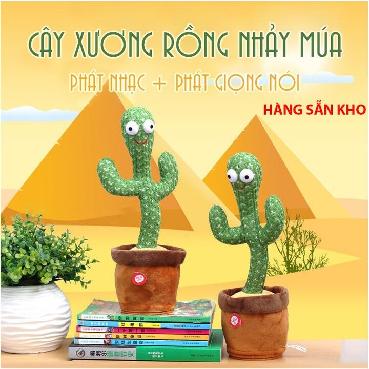 [ Hàng Sẵn ] Cây Xương Rồng Nhảy Múa Phát Ra Âm Thanh Vui Nhộn Cho Bé - 120 bài hát + nhại tiếng