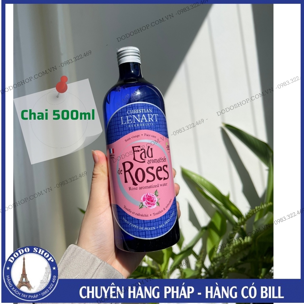 Toner nước hoa hồng Christian Lenart_ 500ml của Pháp giúp da sạch sâu, cân bằng da, chăm sóc da toàn diện.