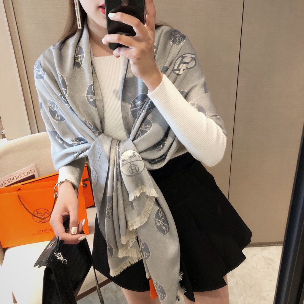 Khăn Choàng Cotton Dài Màu Trơn Thời Trang Cho Nữ