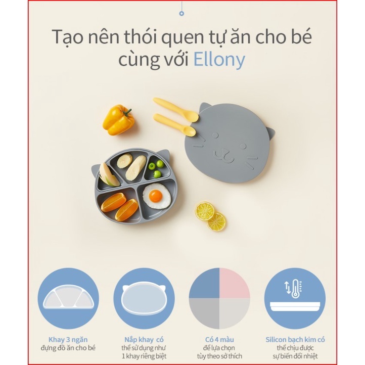 Khay ăn dặm cho bé Ellony / Khay ăn dặm cho bé nhập khẩu Hàn Quốc