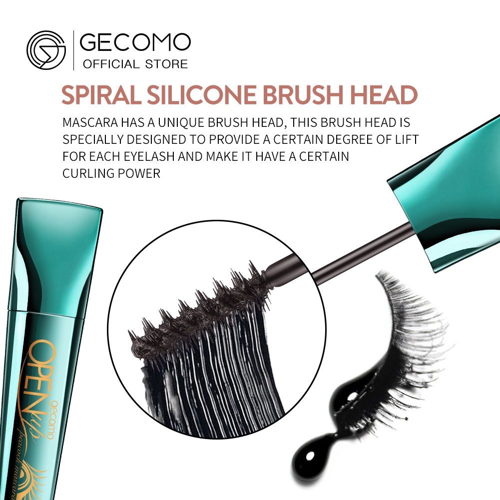 Mascara Gecomo Open up Peacock Spreads chuốt mi dày dài và cong vút chống nước