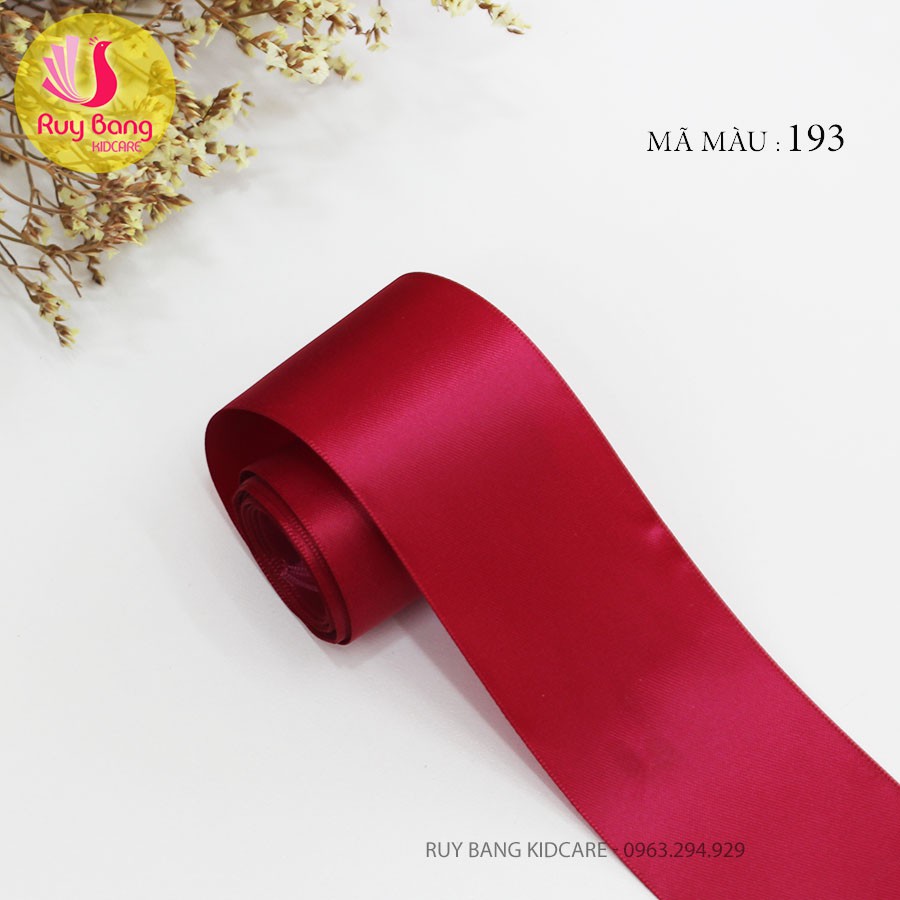 [Mã SKAMLTSM9 giảm 10% đơn 99K] Ruy băng satin 2 mặt sz 38mm rb lụa chuyên dụng làm nơ và hoa vải handmade tone đỏ