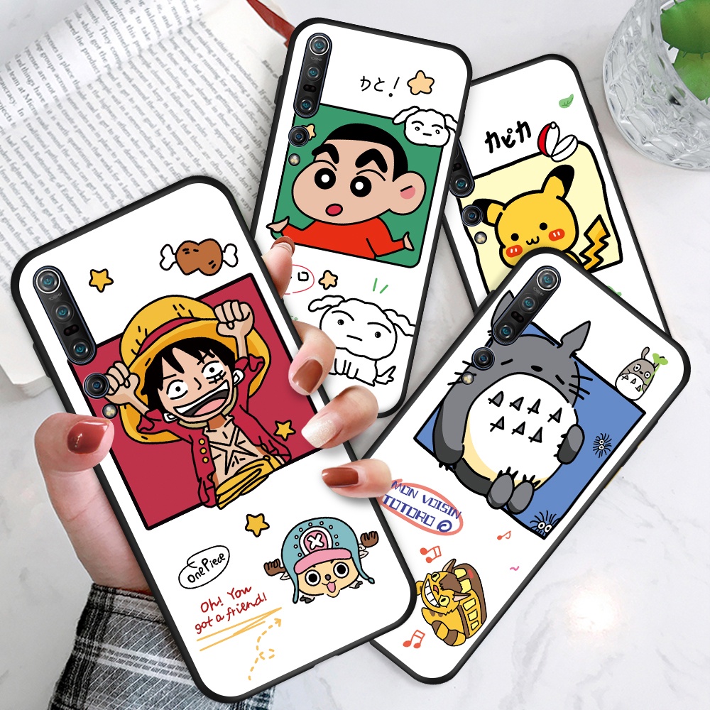 Xiaomi Mi A1 A2 A3 5X 6X 6 5S Pocophone F1 Lite Play Xiomi cho Anime Cartoon Totoro Pikachu Sailor Moon Luffy Choba Crayon Shin-chan Soft Phone Case Shockproof Casing Cover Back Cases Ốp lưng điện thoại