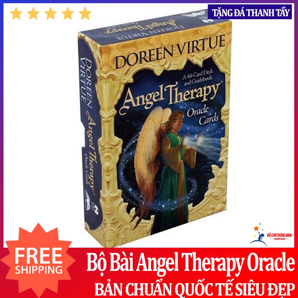 Bài tarot bài oracle angel therapy oracle tặng thảm, túi đựng bài tarot, đá thanh tẩy
