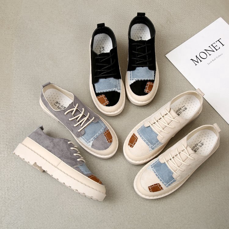 Giày thể thao IELGY vải bạt đế dày thời trang Hàn Quốc cổ điển