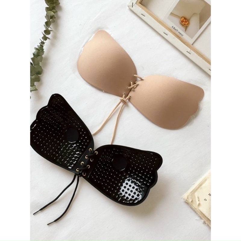 Áo ngực Bra kiểu dán cánh tiên đan dây rút giữa chất vải su | BigBuy360 - bigbuy360.vn