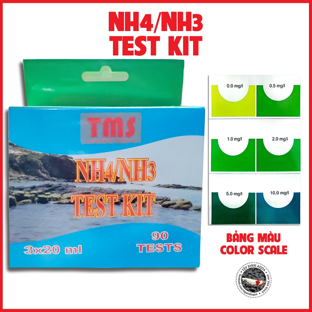 Bộ dung dịch kiểm tra nước - test nước đo NH3, NH4 của TMS [Tép Xinh Aqua]