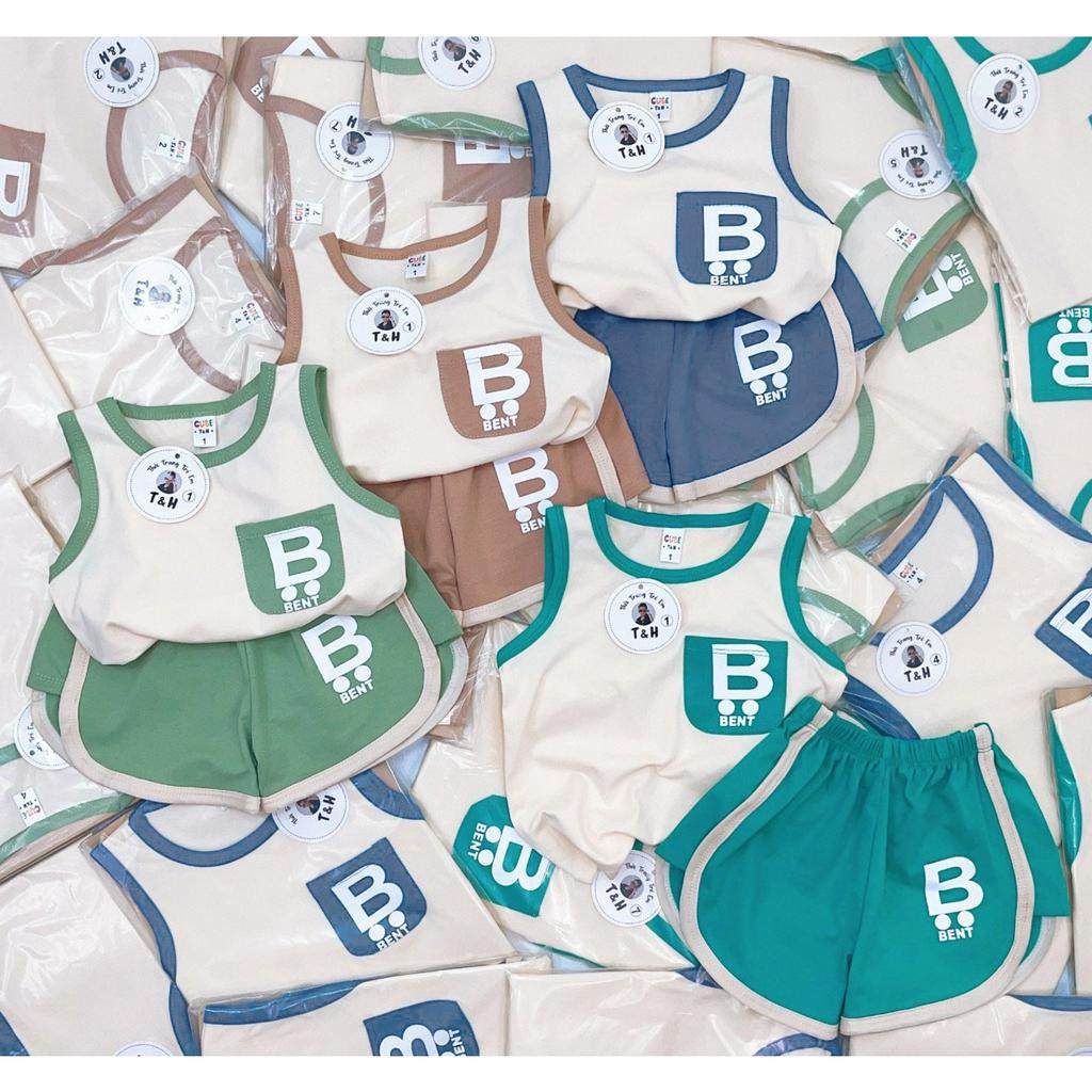 Đồ bộ bé trai - Bộ ba lỗ bé trai chữ B khỏe đẹp size từ 7-18 kg - Set quần áo mùa hè SUN KID'S