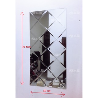 Gương ghép trang trí dán tường 57cm x 114cm (đã cắt sẵn, kèm băng keo)