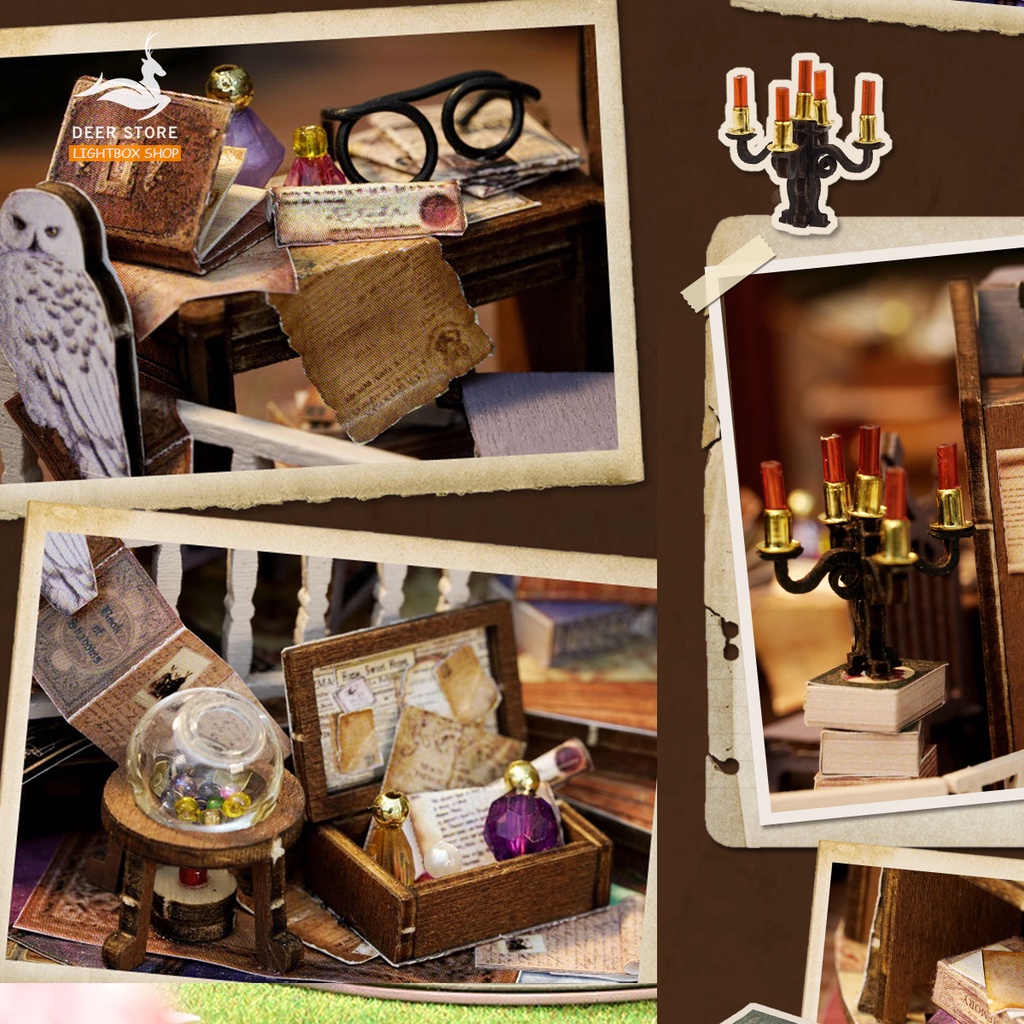 Ngôi Nhà Búp Bê Ma Thuật DIY trong Trụ Thủy Tinh | Tặng KEO DÁN. Mô hình nhà gỗ 3d tự làm. Dream Bottle B32