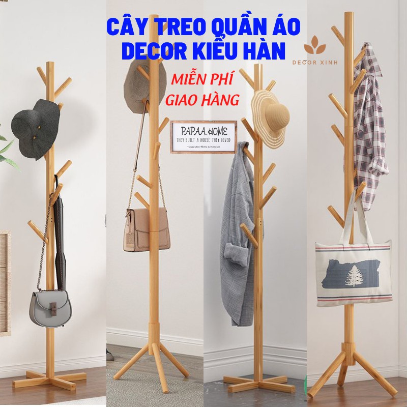 Giá Treo Quần Áo Cây Treo Quần Áo Gỗ Đa Năng Vintage Decor Kiểu Hàn TITAN STORE