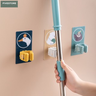 Móc dán tường kẹp cây lau nhà (loại có hình có hộp)