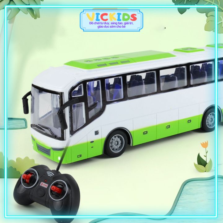 Xe Buýt Điều Khiển Từ Xa School Bus 32x12x8cm, Tiến, Lùi, Rẽ Trái, Rẽ Phải, Xoay Tròn, Có Đèn Cho Bé