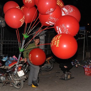 Bóng Tết Đỏ size to 90cm Chúc mừng năm mới Happy New Year
