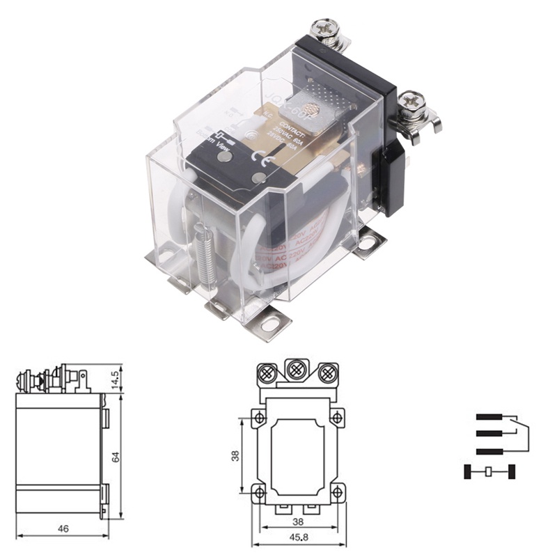 Rơ Le Công Suất Cao JQX-60F 1Z 60A 220V 40F-58F-63F Chuyên Dụng Cho Xe Hơi