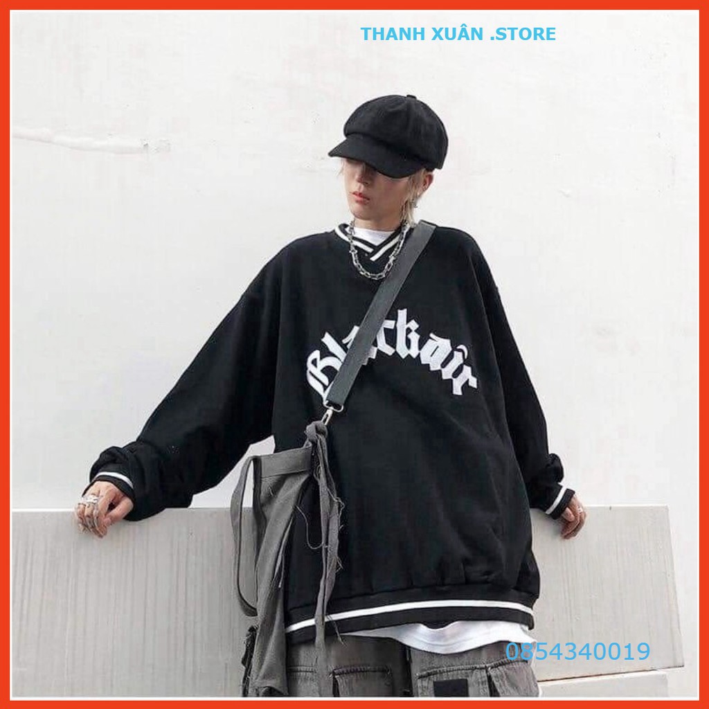 ÁO SWEATER NỈ BLACKAIR CỔ V VIỀN CỔ UNISEX VÀNG XANH ĐEN - ÁO NỈ TÀU BLACK AIR NAM NỮ ULZZANG THU ĐÔNG 2020 👗 💝 - TXSh