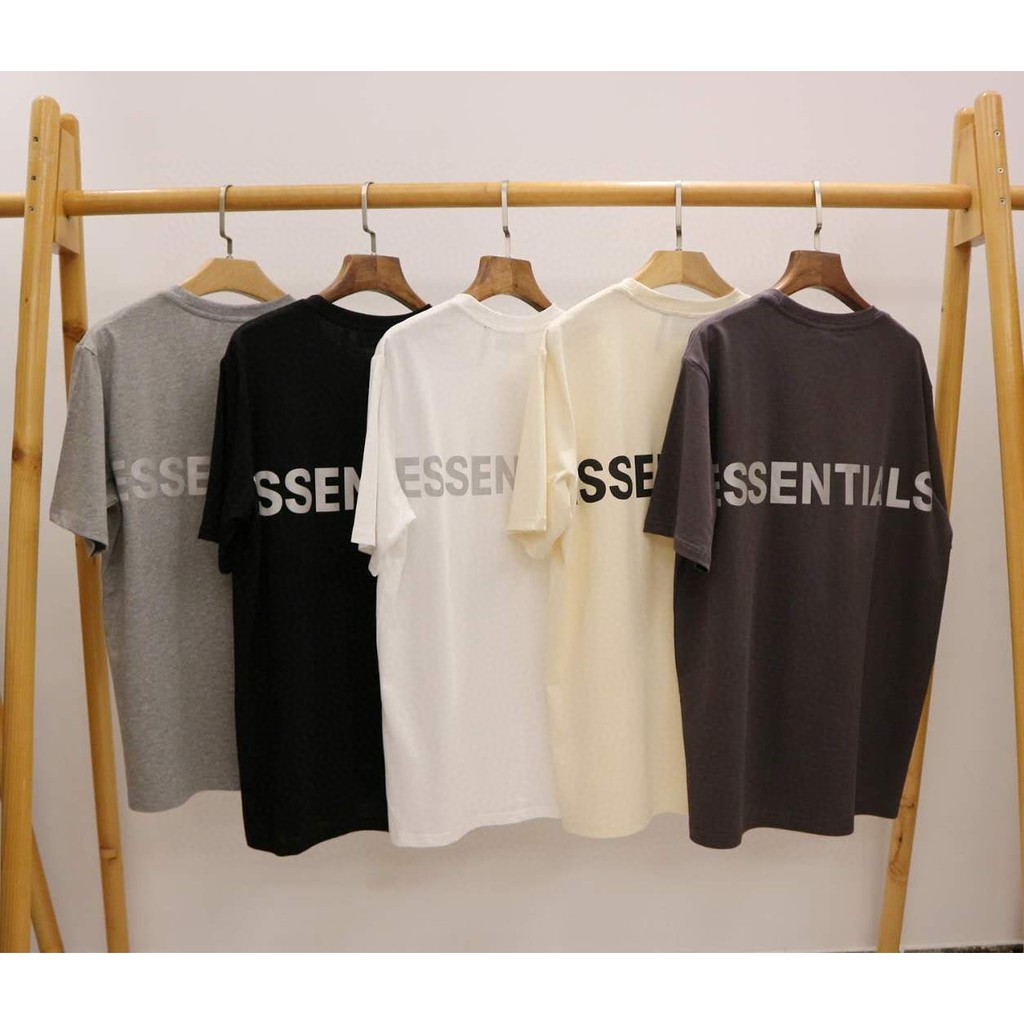 Áo Thun Dáng Rộng In LOGO Fear OF GOD ESSENTIALS Phản Quang 3M Cá Tính
